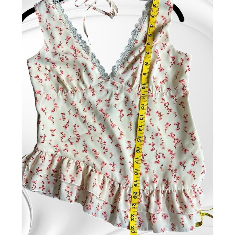 Wild Fable Floral Tie Back Tank Top XS NWT Peplum Flowy Romantic Cottagecore - Picture 6 of 8